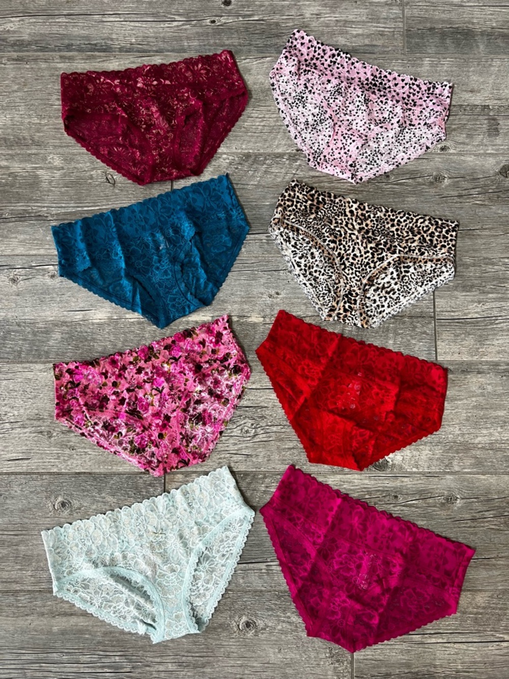 NWT Set of 8 Victoria’s Secret Hip Hugger Hipster Lace Panties